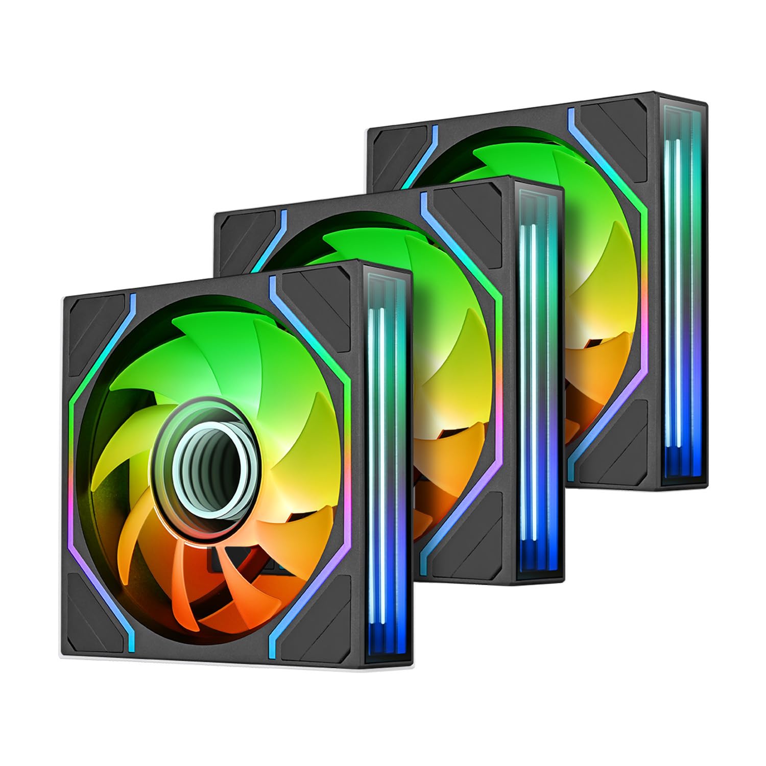 Thermaltake SWAFAN 140 EX Infinity ARGB Sync; Infinity Mirror Hub; Infinity Mirror Frame; PWM 500~1800 RPM; MagForce 2.0; Swappable Blades; 5V 3-Pin Motherboard Sync; 3-Pack; Black; CL-F246-PL14SW-A