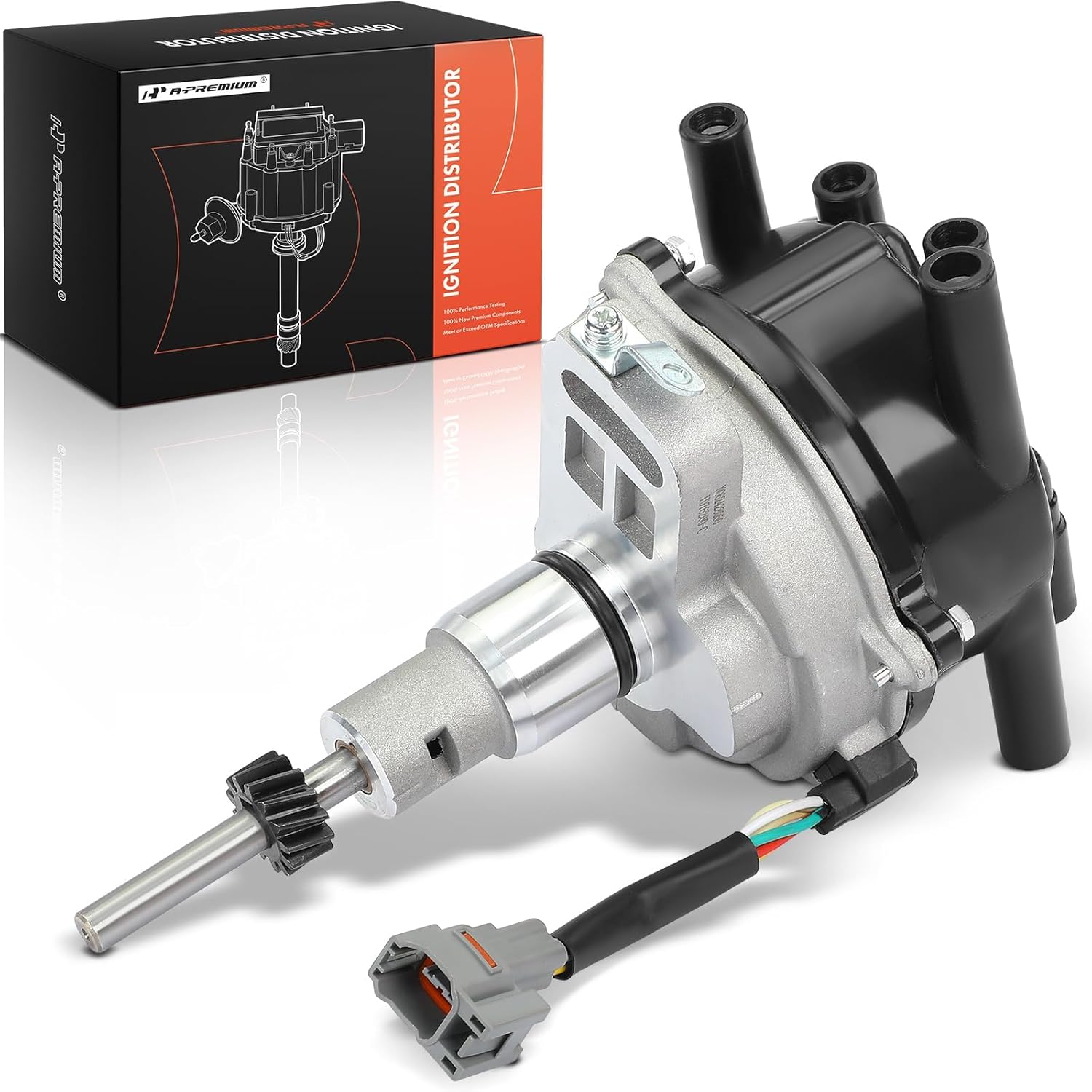 A-Premium Ignition Distributor with Cap and Rotor Compatible with Toyota 4Runner, Pickup, 1988 1989 1990 1991, 3.0L