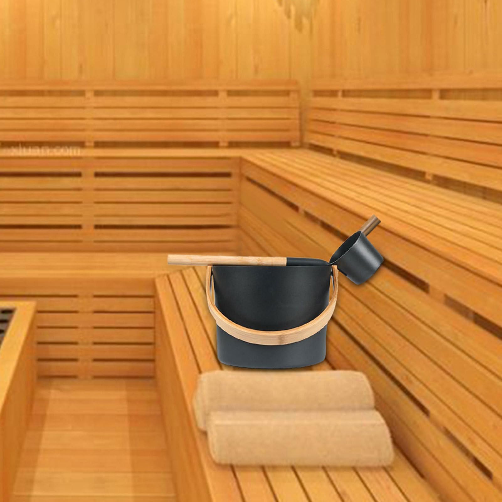 Forniture per bagno turco: pacchetto sauna terapeutica, kit relax salutare | collezione benessere essenziale per terapia del calore | Accessorio da bagno di lusso in legno Attrezzatura spa Comfort