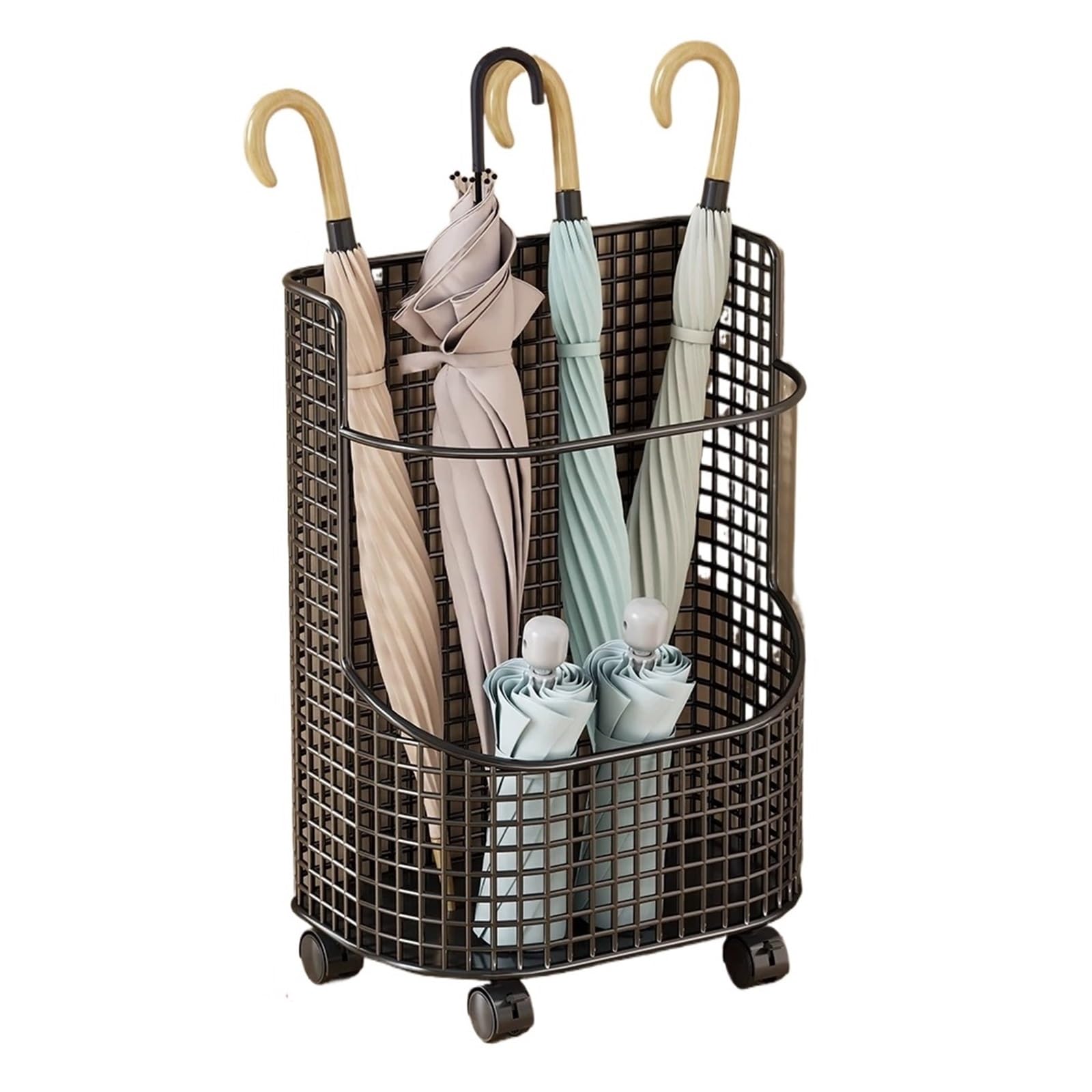 XUJUAN-0227 Umbrella Holder The Open-mesh Umbrella Stand Easily Accommodates Both Long-handled And Folding Umbrellas(Black)