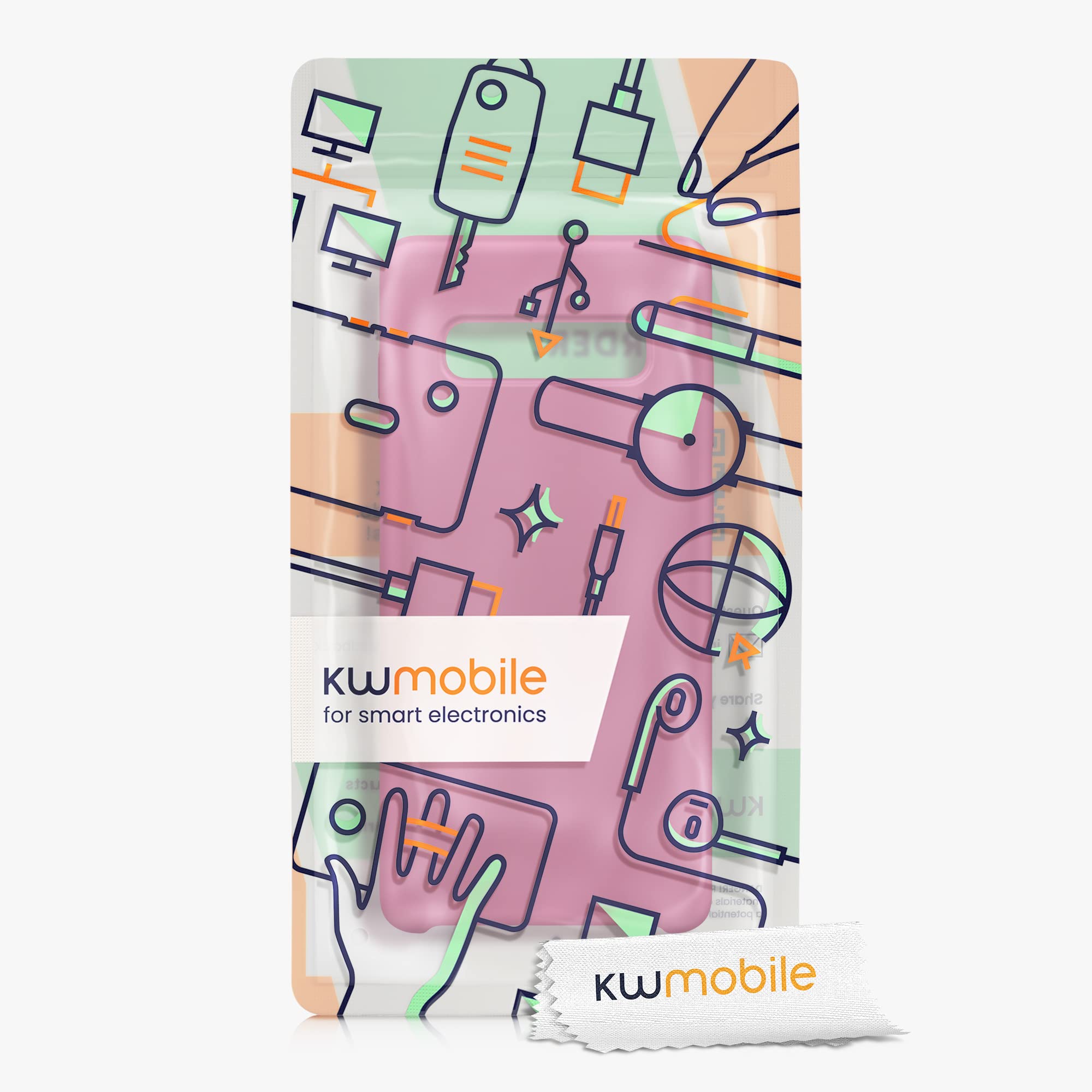 kwmobile Case for Samsung Galaxy S10 Plus / S10+ Case - Soft Cover - Shockproof Silicone - Wireless Charging Dark Rose — view 7