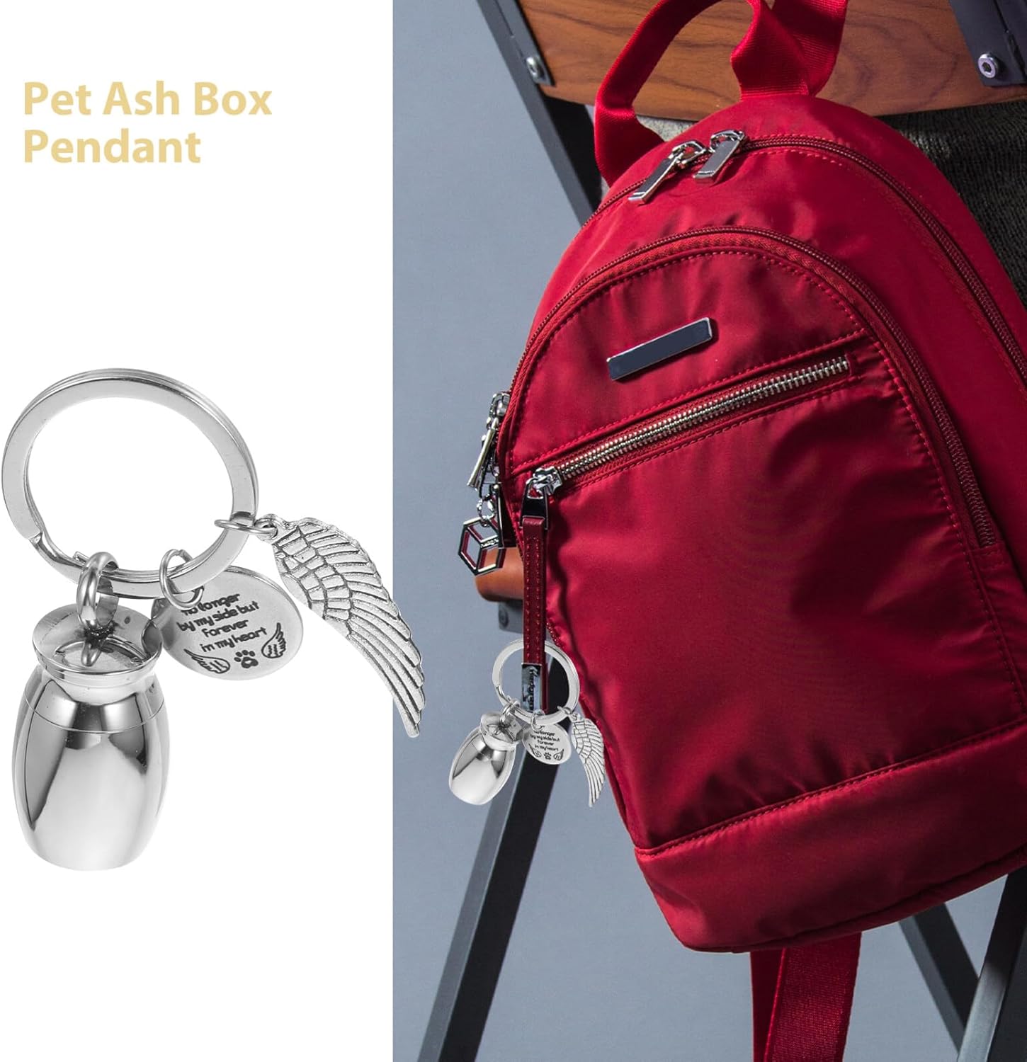 Luxshiny Small Keepsake Urn Keychain Mini Memorial Ashes Holder Key Chain Ashes Keepsake Remembrance Sympathy Present in Memory of Loved One Dad Mom