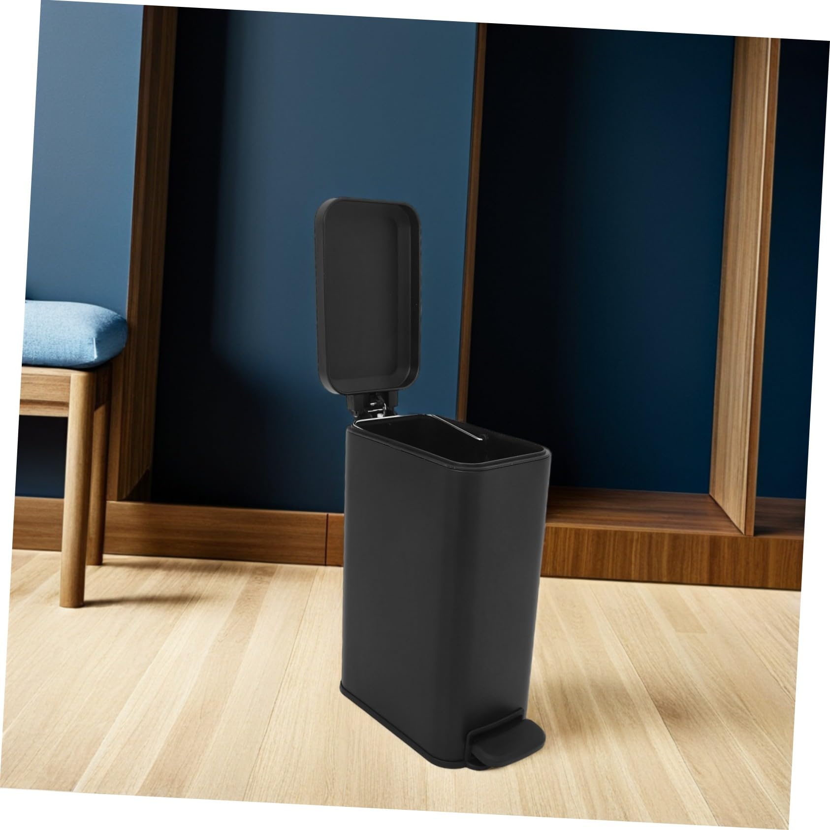 Papelera de Acero Inoxidable con Pedal y Tapa Cierre Cubo Estrecho para Basura de Cocina Baño Dormitorio u Oficina Diseño Compacto y Elegante
