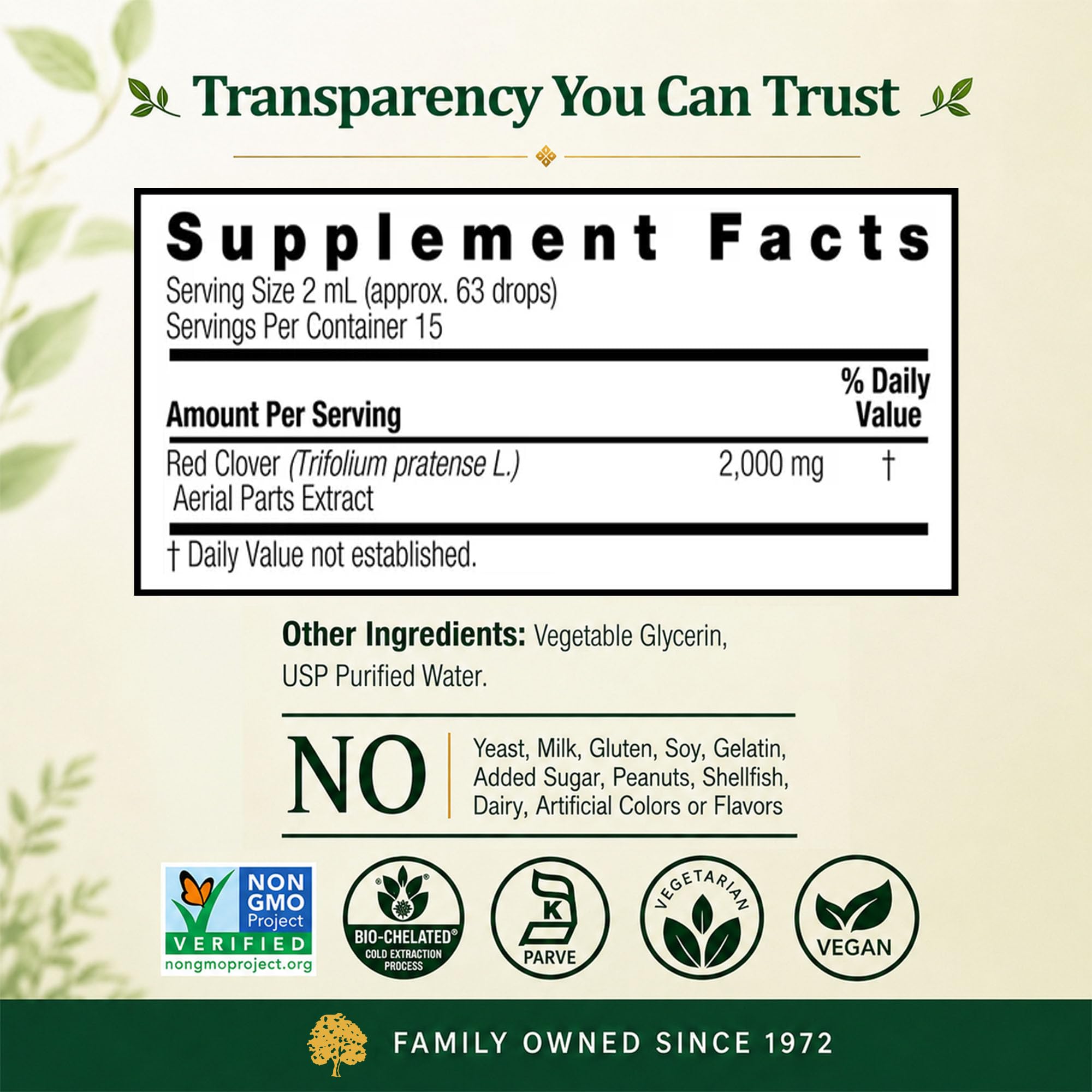 Nature's Answer Alcohol-Free Red Clover Extract Supplement, 1-Fluid Ounce | Natural Mood Support | Hormone Balance for Women | Menopausal Support — Amazon image 5