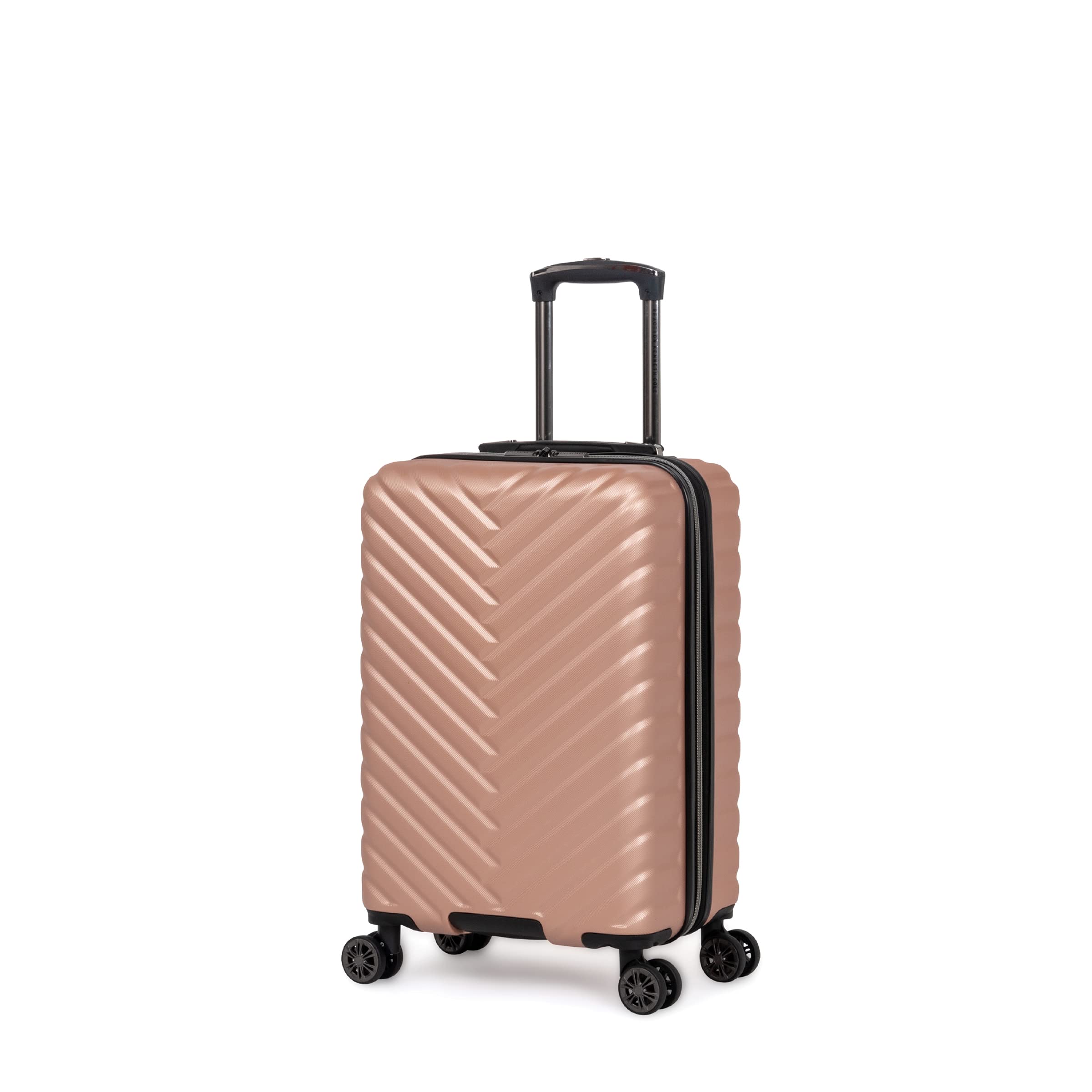 Kenneth Cole REACTION Madison Square Lightweight Hardside Chevron Expandable Spinner Luggage, Rose Gold, 20-Inch Carry On