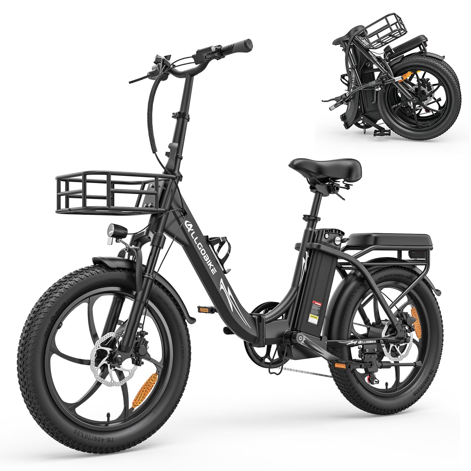 20" Bicicletta Elettrica Pieghevole, Batteria Rimovibile 48V20AH Autonomia Di 120Km Bici Elettrica，7 Velocità E Freni A Disco Idraulici Bici Elettrica Uomo ，E-Bike Da Per Adulti (nero)