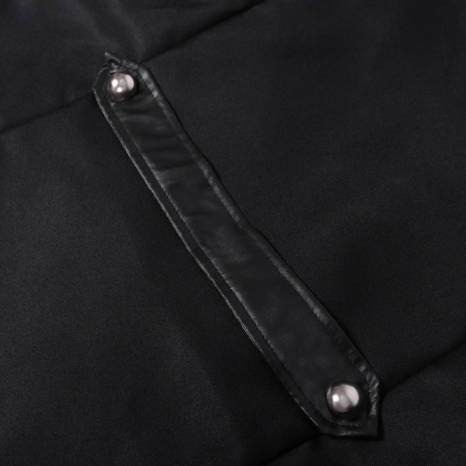 Cappotto con Fibbie Tinta Unita | Borchie Metalliche Decorative, Cappotto Gotico, Poliestere, Giaccone, per Cosplay, Feste di Hween, Rievocazioni Storiche