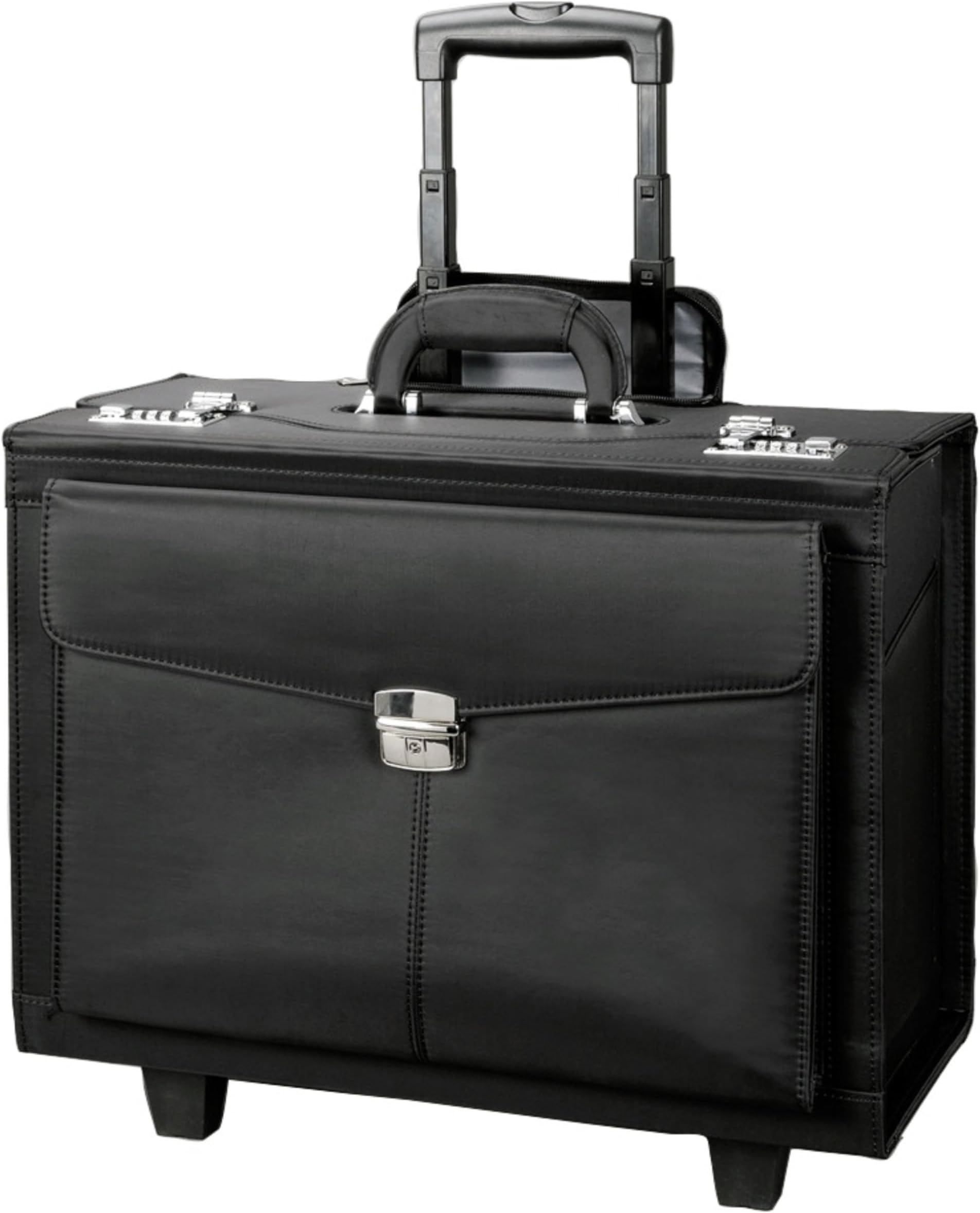 45034 ROCCA II - trolley pilot case, wheeled, microfibre, black