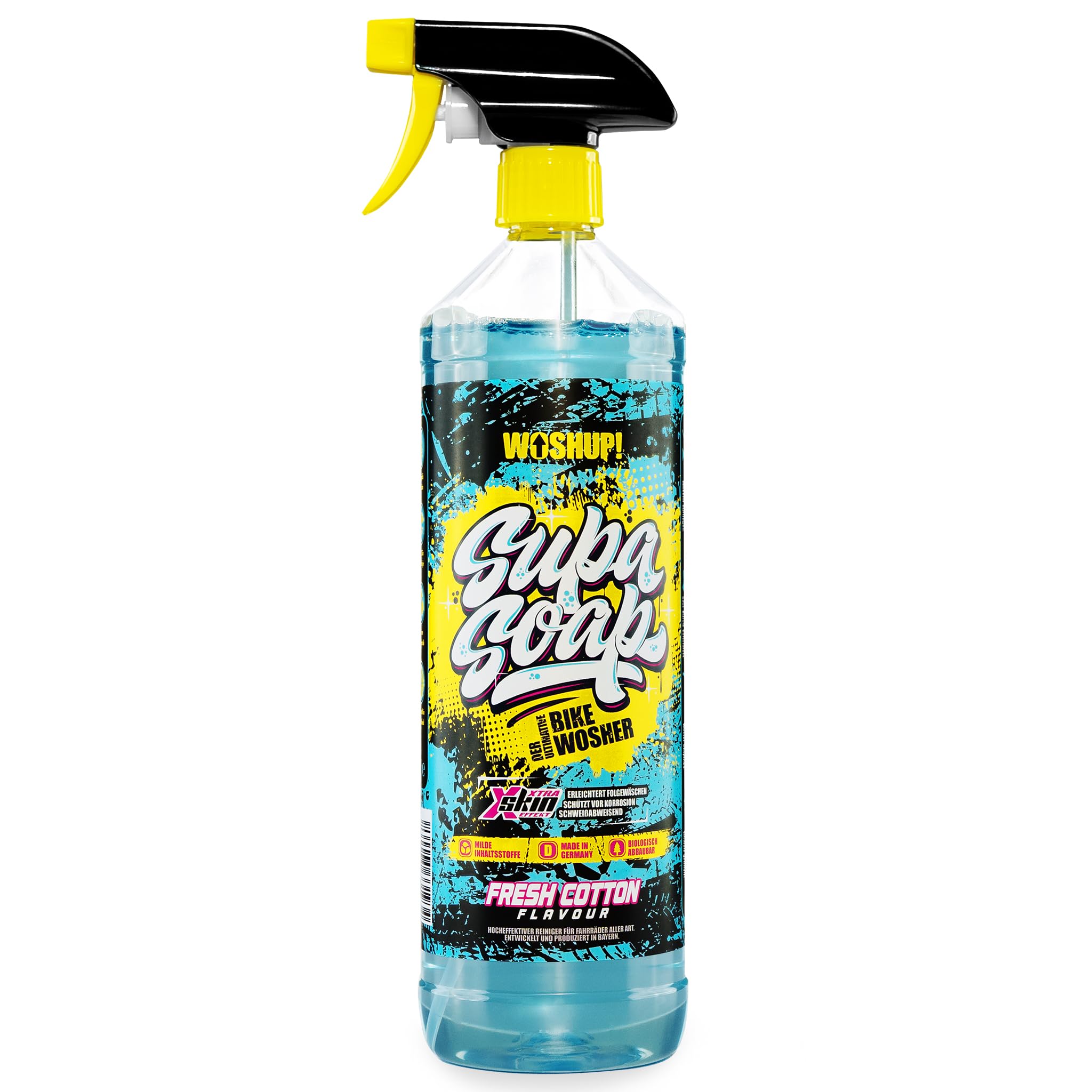 WOSHUP! SupaSoap Fahrradreiniger – 1 Liter, Bubblegum oder Fresh Cotton