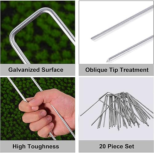 Miniatura 2 de Setaria Viridis - Juego de 20 estacas de jardín galvanizadas para jardín (20 unidades, 4 pulgadas)