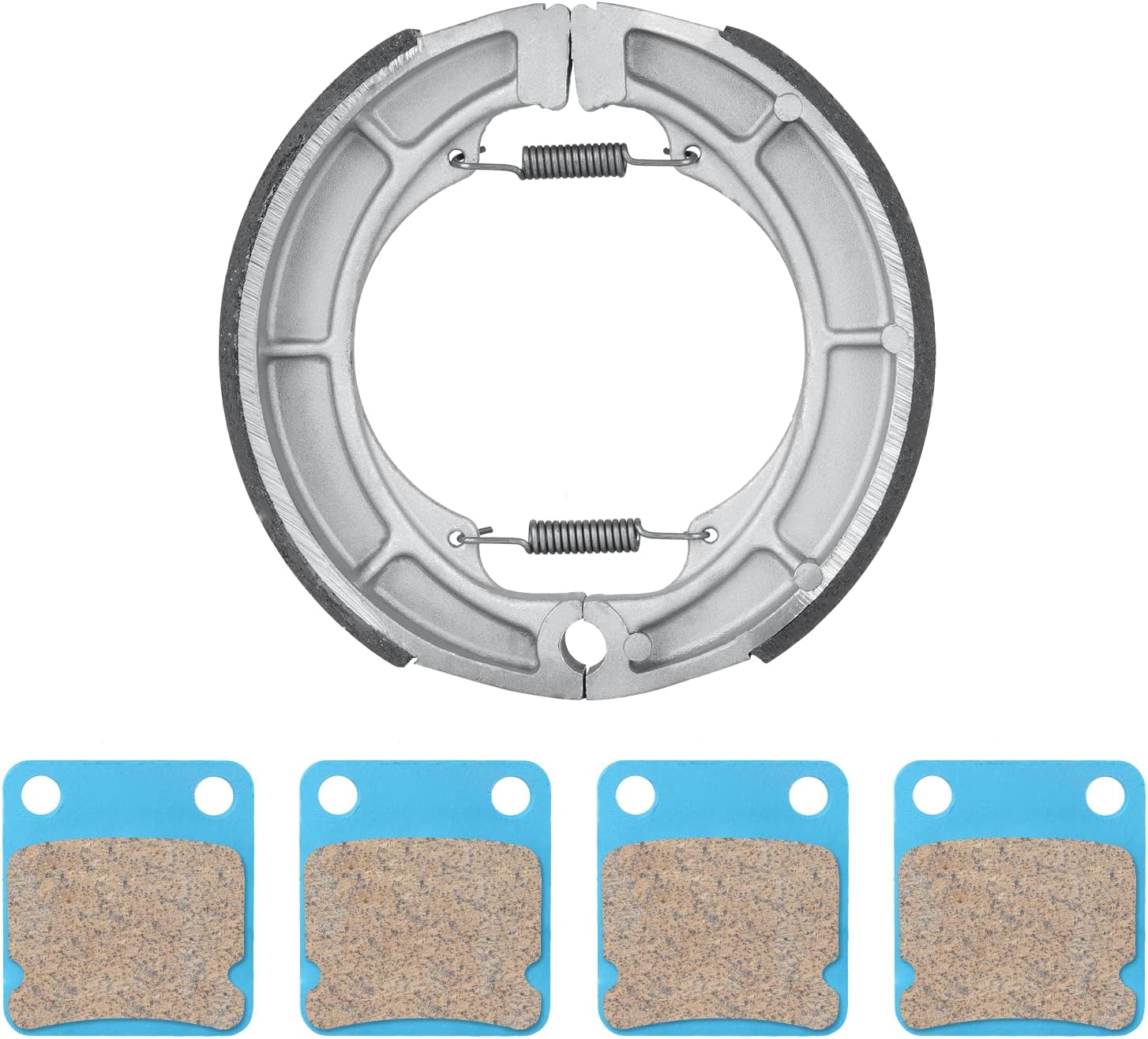 Front Brake Pads & Rear Brake Shoes kit for Suzuki Eiger 400 LTF400F/LTA400F 4x4 (2002-2007) & LTA400 2x4 (2006-2018)- Rugged Ceramic-Enhanced Formula and Durable Braking System Components