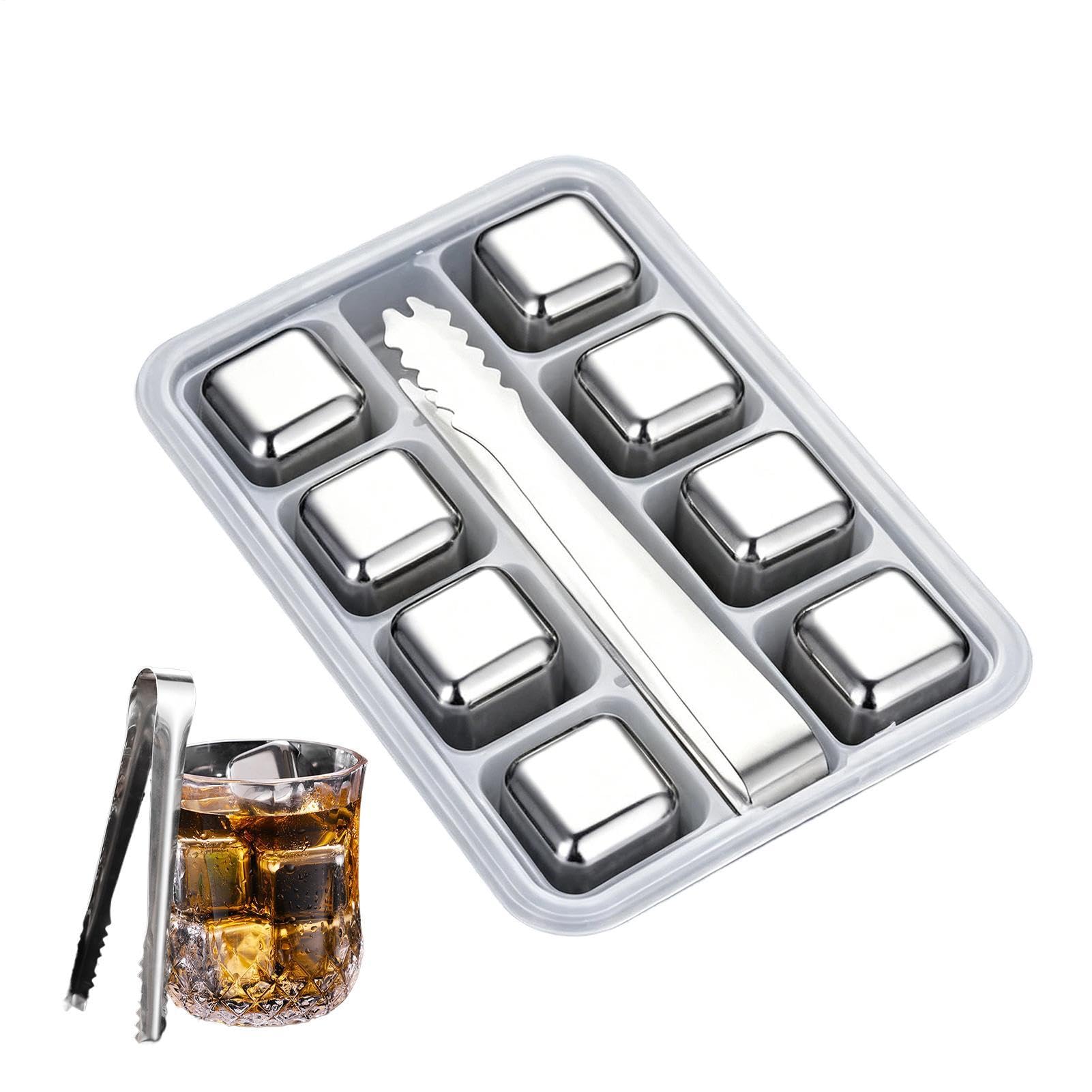 Cubos de hielo de acero inoxidable para enfriar tus bebidas de verano sin aguar el vino o bourbon