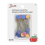 Dritz 68 Flat Head Pins, Flower, 2-Inch (50-Count)