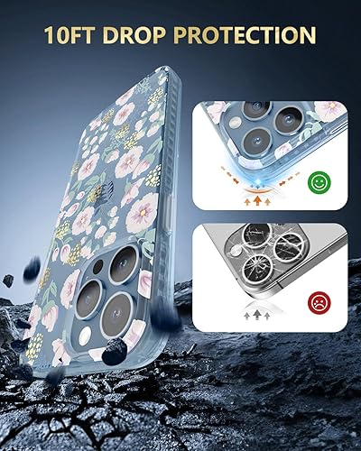 Miniatura 7 de Funda para iPhone 14 Pro Max con diseño colorido de espejo de nubes azules, bonita cubierta de teléfono para mujeres y niñas, con pantalla de vidrio