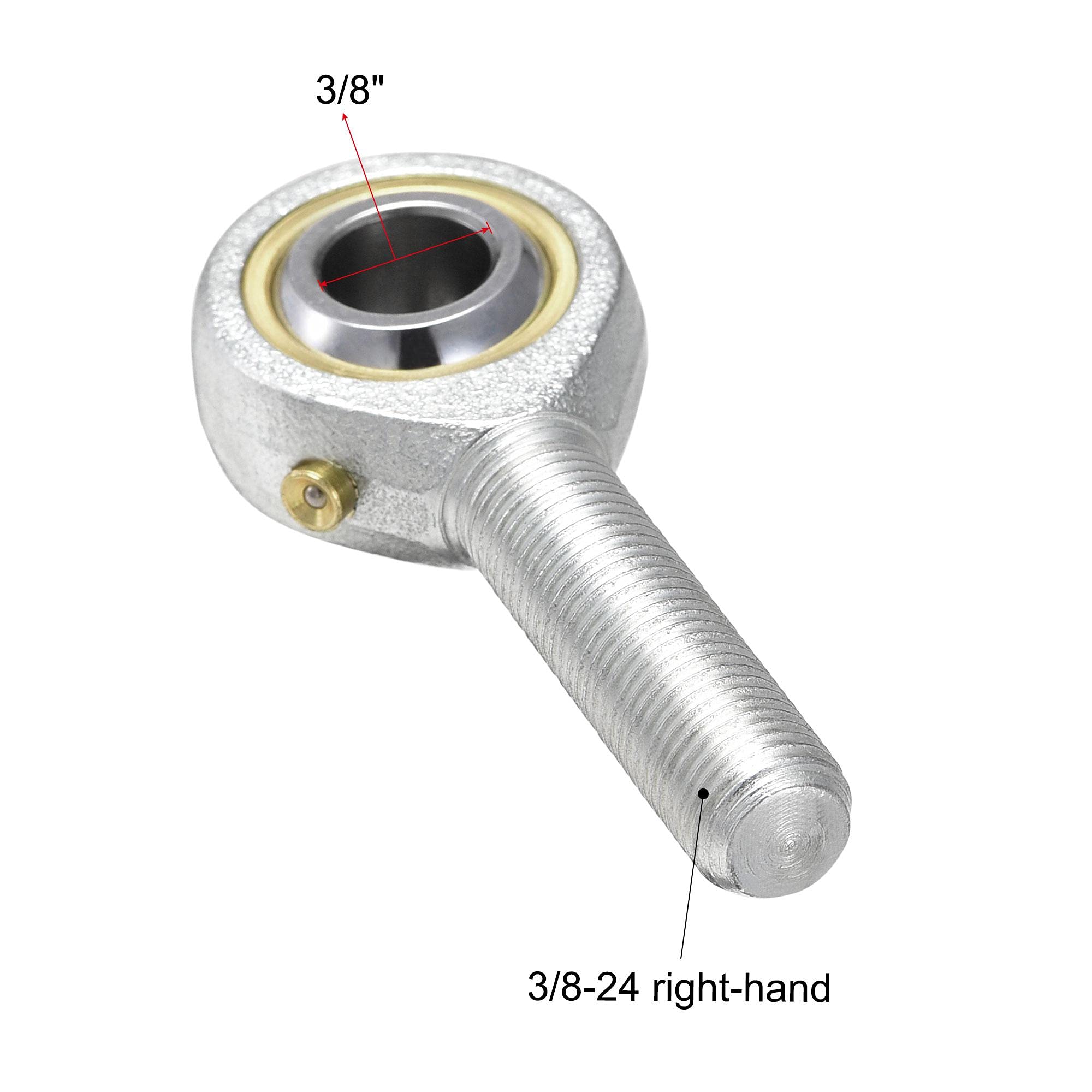 FOCMKEAS POSB6 Spherical Rod End Bearings 0.375"(3/8") Bore Pre-Lubricated Joint Bearings Set, Self-Lubricating Rod End Male Thread Connector Bearing With 3/8-24 UNF Jam Nut - View #10