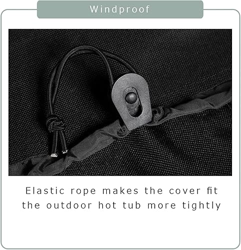 Miniatura 5 de Himal Cubierta cuadrada para bañera de hidromasaje, poliéster 600D resistente, impermeable, protección UV, cubierta de spa para bañera de