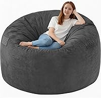 Vista 13 de Silla de Puf de 3 pies, Sillas de Puf Cómodas con Relleno de Espuma Viscoelástica, Sofá de Puf Esponjoso con Funda de Terciopelo Holandés, Sillas