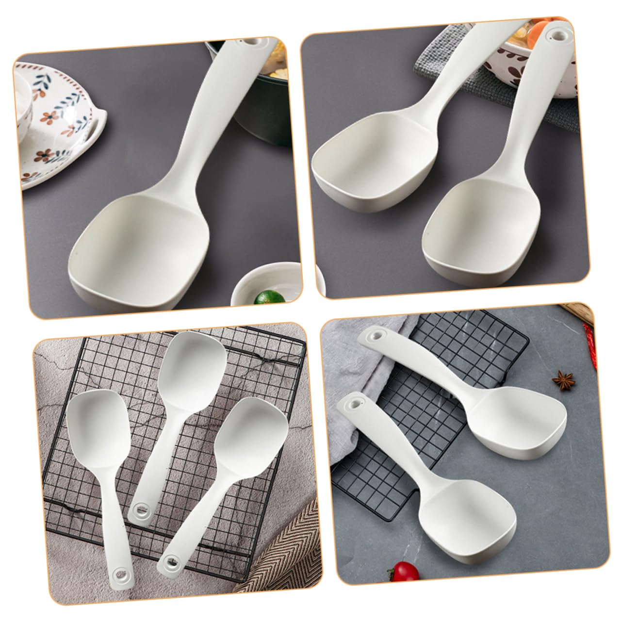 PRETYZOOM 20piezas Cucharas De Porridge De Antiadherente Para y Cocina Resistente y Para y Restaurantes