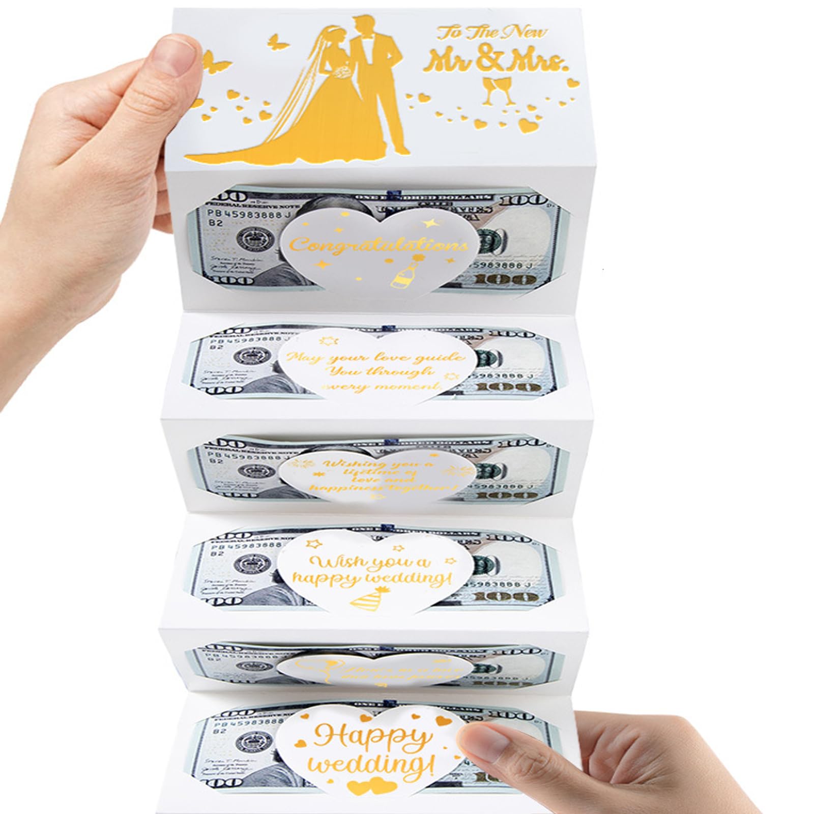Wedding Card Gift,Wedding Money Envelope,Surprise Cash Envelope for Bride and Groom (Mr. & Mrs.)