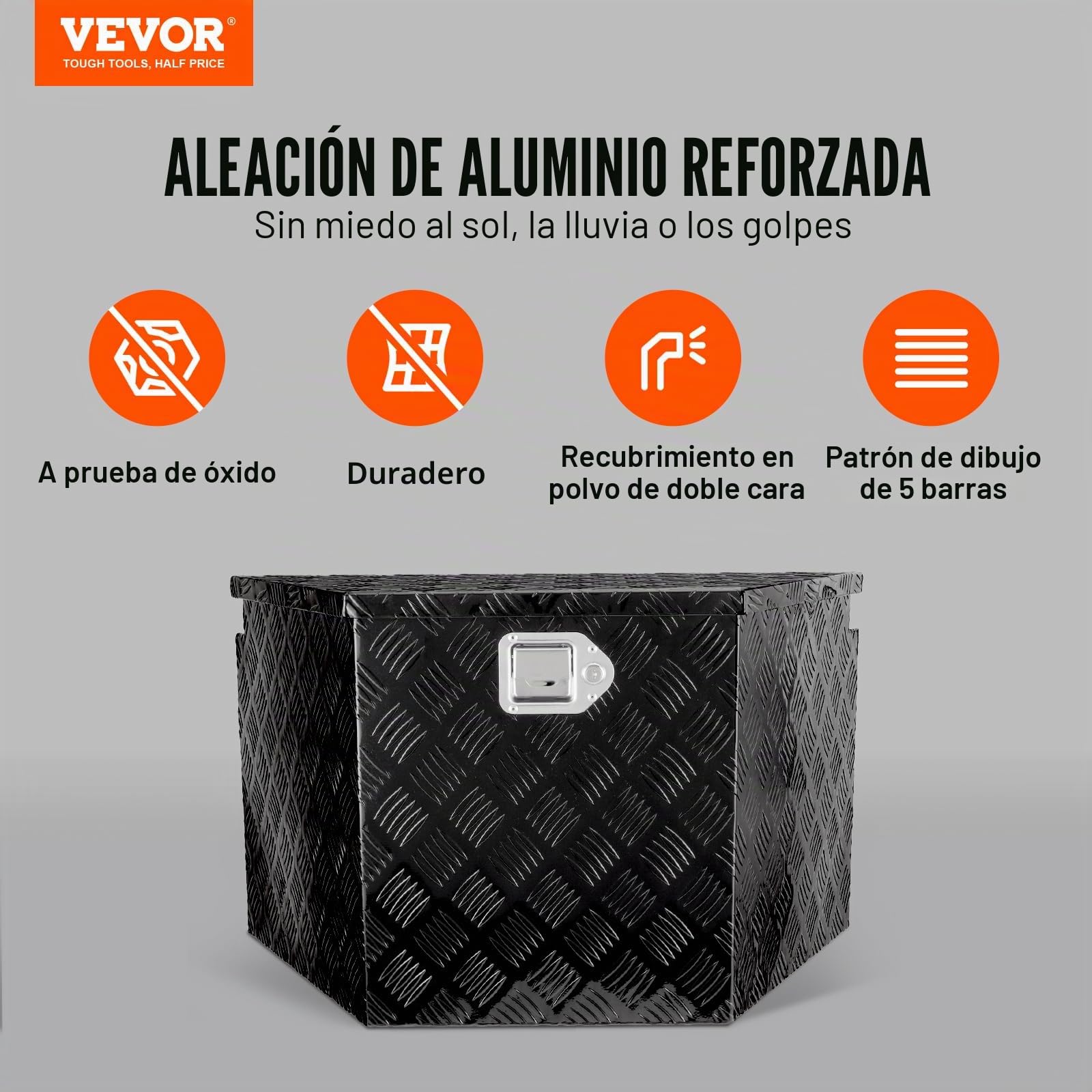 VEVOR Caja de Herramientas para Remolque Caja de Herramientas 990 x 305 x 419 mm para Remolque de Acero al Carbono Resistente con Cerradura y Llaves Resistente a la Intemperie para Mudanzas