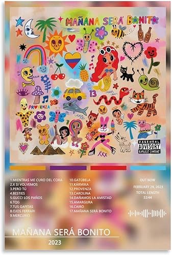 Miniatura 1 de DEZARO Póster Karol G de Mañana Serán Bonito, portada de álbum, póster de arte en lienzo para dormitorio, gimnasio, regalo decorativo, arte de