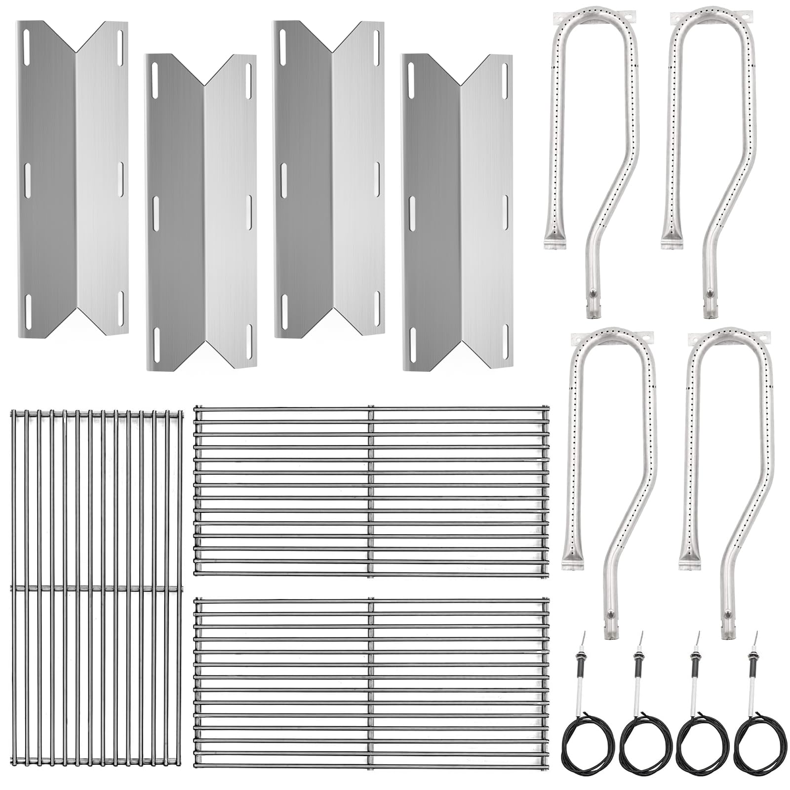 Htanch 15 13/16" Heat Plate and Burner With 19 1/4" Cooking Grid Grates Replacement for Brinkmann for JennAir 720-0337, 7200337, 720 0337 and Nexgrill