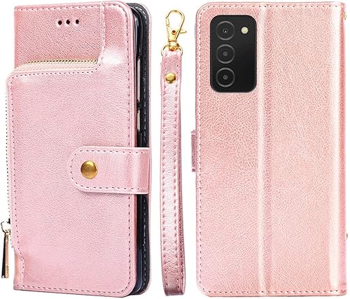shengyue Para Samsung Galaxy A03S Clamshell Wallet Funda para teléfono móvil, Galaxy A03S caso, tarjeta cartera (oro rosa)