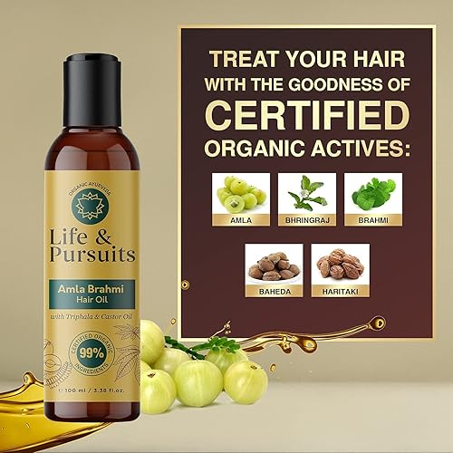 Miniatura 3 de Nadel Life & Pursuits Aceite orgánico Amla Brahmi para el cabello, 3.4 fl oz para el crecimiento del cabello, cabello fuerte y saludable con aceite
