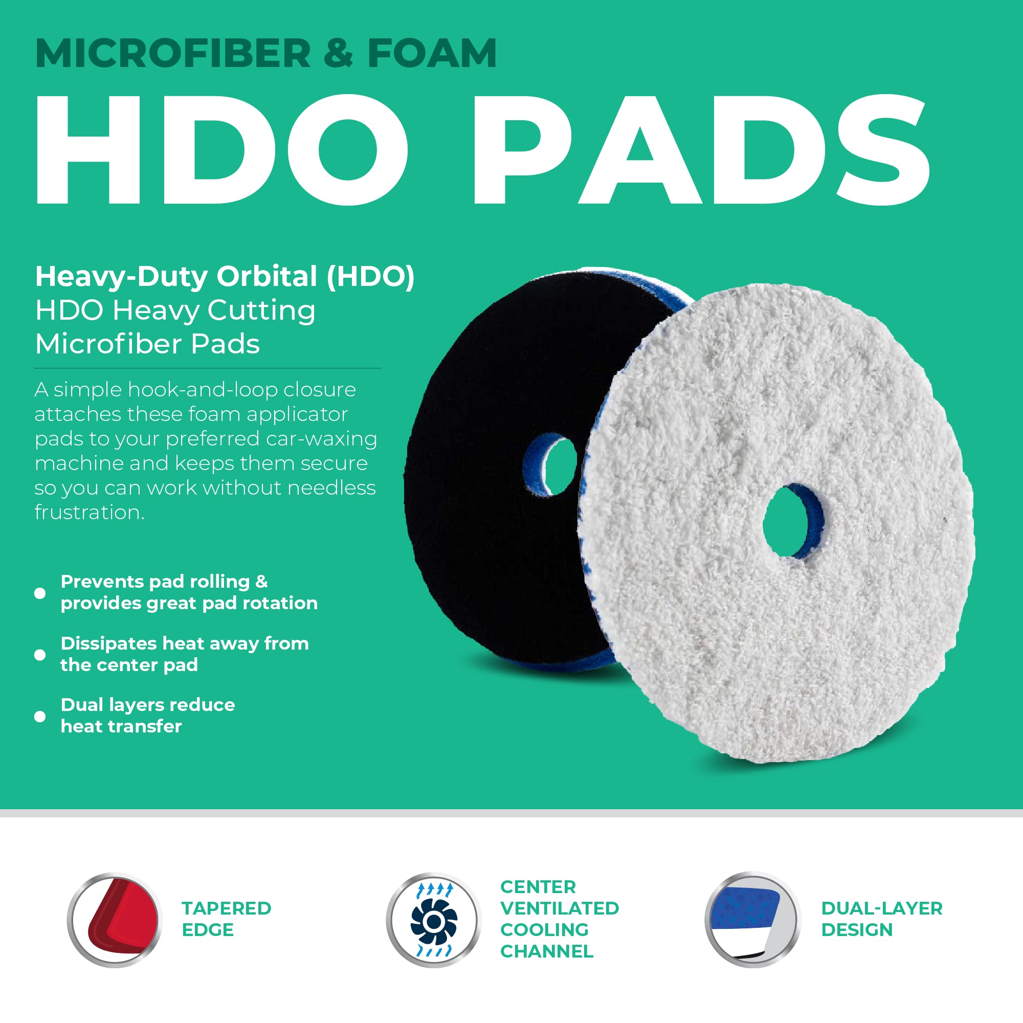 Lake Country HDO - Almohadilla de Microfibra de Corte Pesado, Segura para Todas Las Pinturas y Acabados: Almohadilla de Corte Orbital Resistente Que Ayuda a Eliminar arañazos, remolinos, senderos de