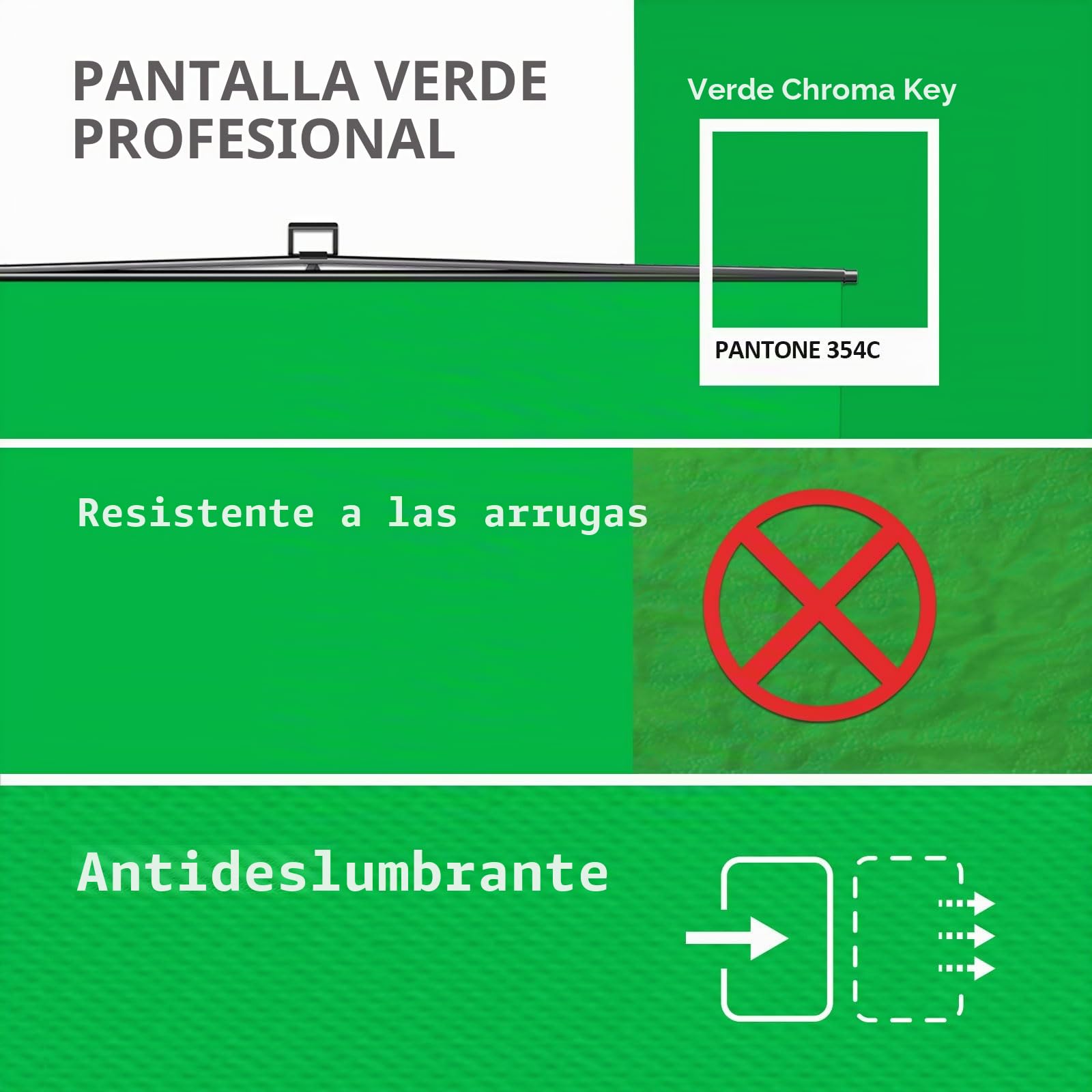 RAUBAY - Telón de fondo de pantalla verde plegable de 69.8 x 82.7 pulgadas, portátil, retráctil, con soporte para videoconferencia, estudio fotográfico, transmisión