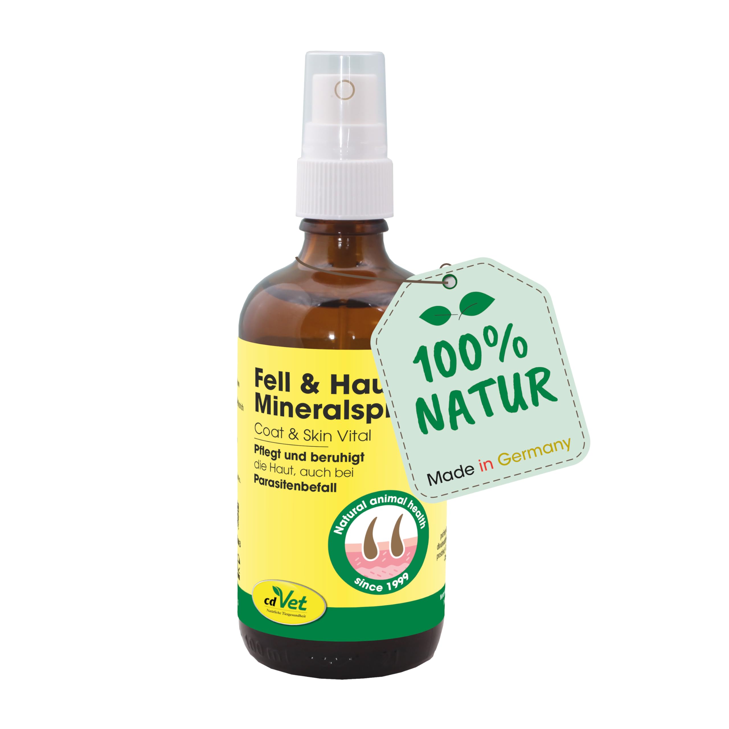 cdVet Naturalne produkty sierść i skórę spray mineralny 100 ml - pies, koń - środek do pielęgnacji - atakowanie pasożytów - pielęgnuje + uspokaja skórę - łupież + suche partie skóry + niesłyskująca sierść - czyszczenie -