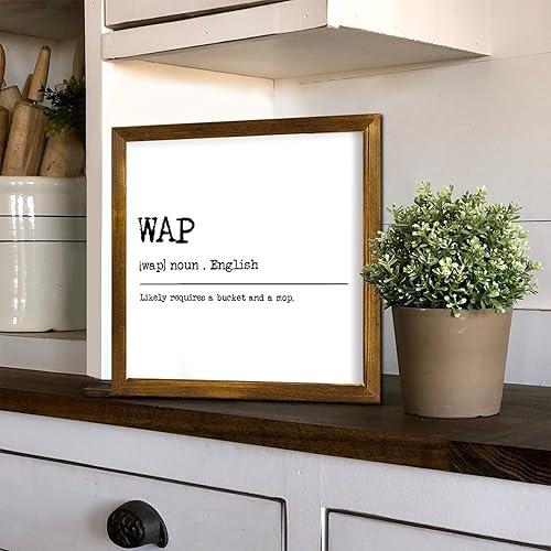 Vista 17 de Farmhouse Wall Decor Sign Smile Dictionary Definition Wood Framed Signs World Meaning Wall Art Rustic Home Decoration Smile for Kitchen Coffee Bar