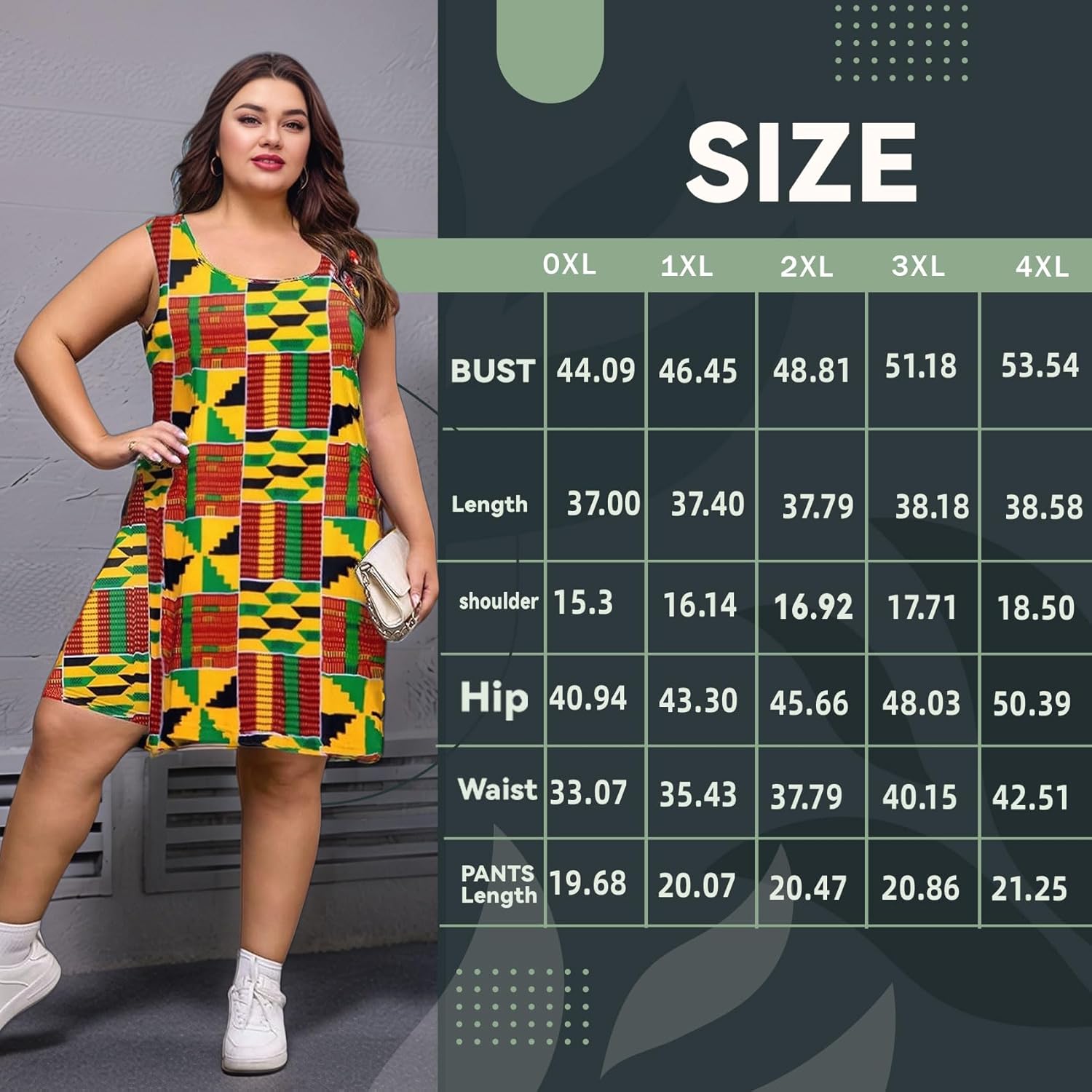 Women Plus Size African Print 2 Piece Summer Set, Sleeveless Waist Cinching Top & Stretch Biker Shorts, Kente Pattern Casual - Image 4