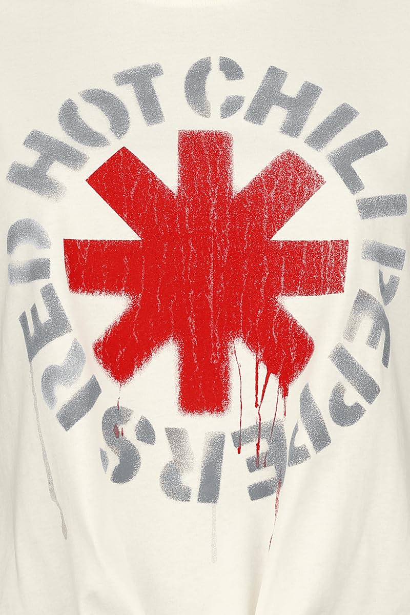 Red Hot Chili Peppers Amplified Collection - Stencil Asterix Femme Top Blanc Regular/Coupe Standard