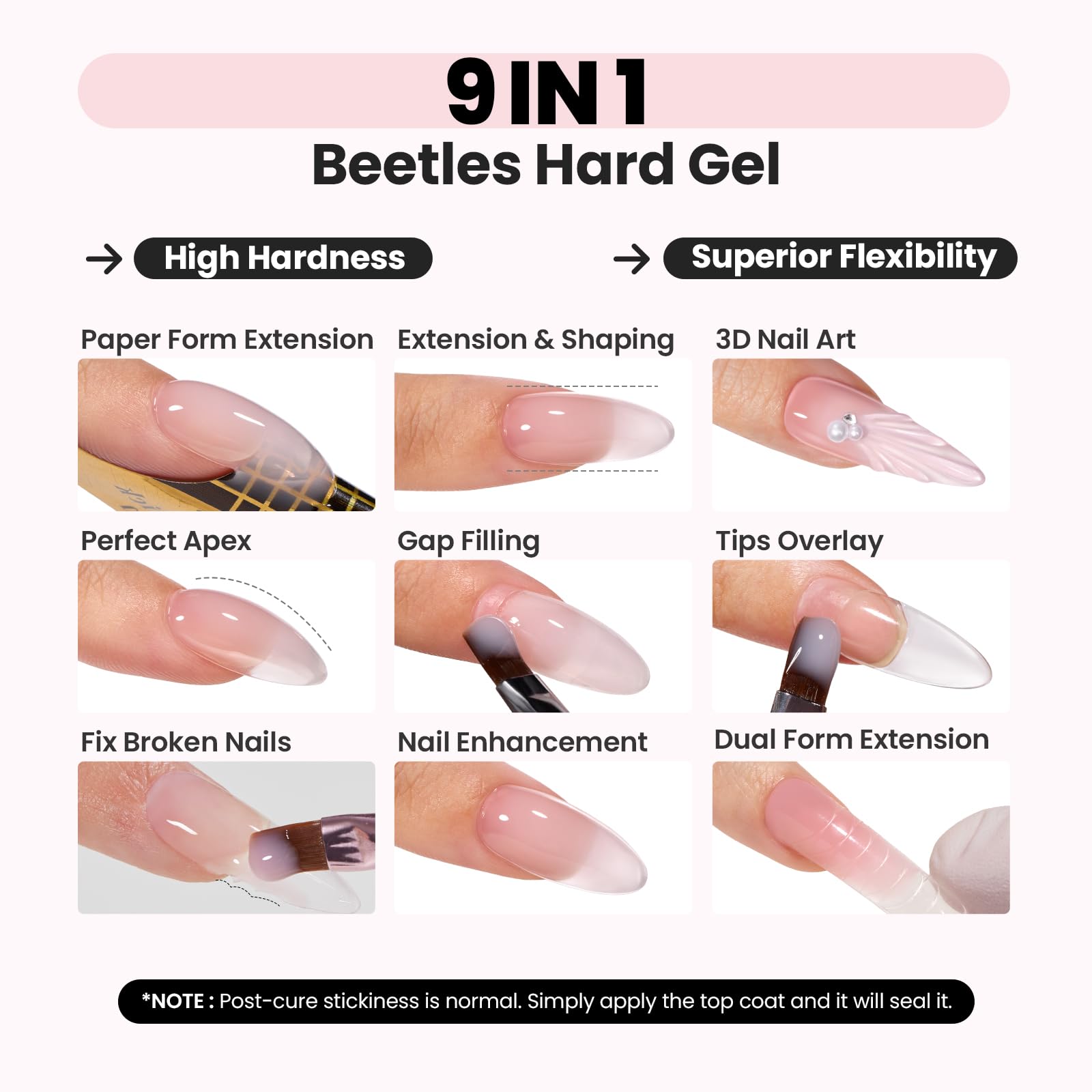 Beetles Hard Gel Nails - Pink Builder Gel -2 Beetles Hard Gel Nails - Pink Builder Gel -2