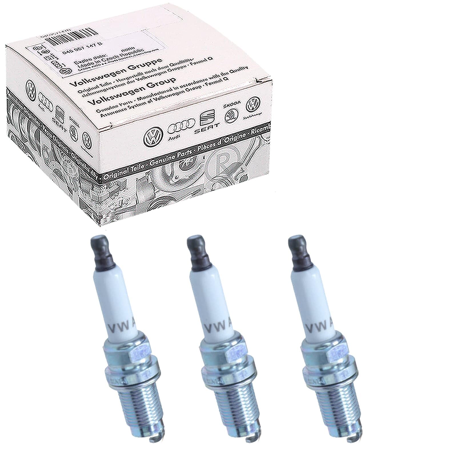 3x Zündkerze | 3x 04E905601B passend für 1.0 Q2 Arona Fabia 3