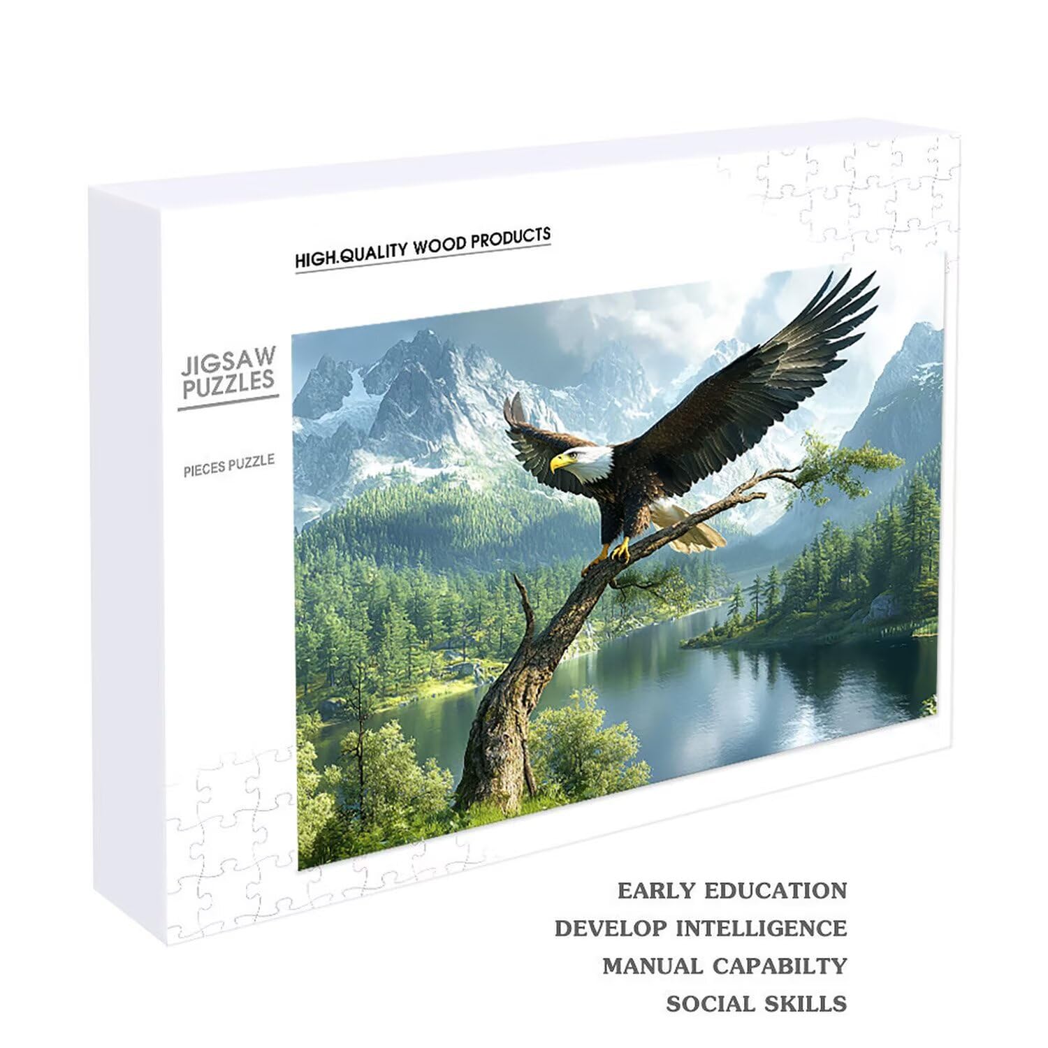 Drewniane puzzle dla dorosłych 1500 sztuk | Widok orła | Zabawki edukacyjne | Puzzle dla dorosłych i dekoracje rodzinne | Rozmiar 87 x 57 cm | Prezent dla dorosłych | Prezenty świąteczne (rozmiar