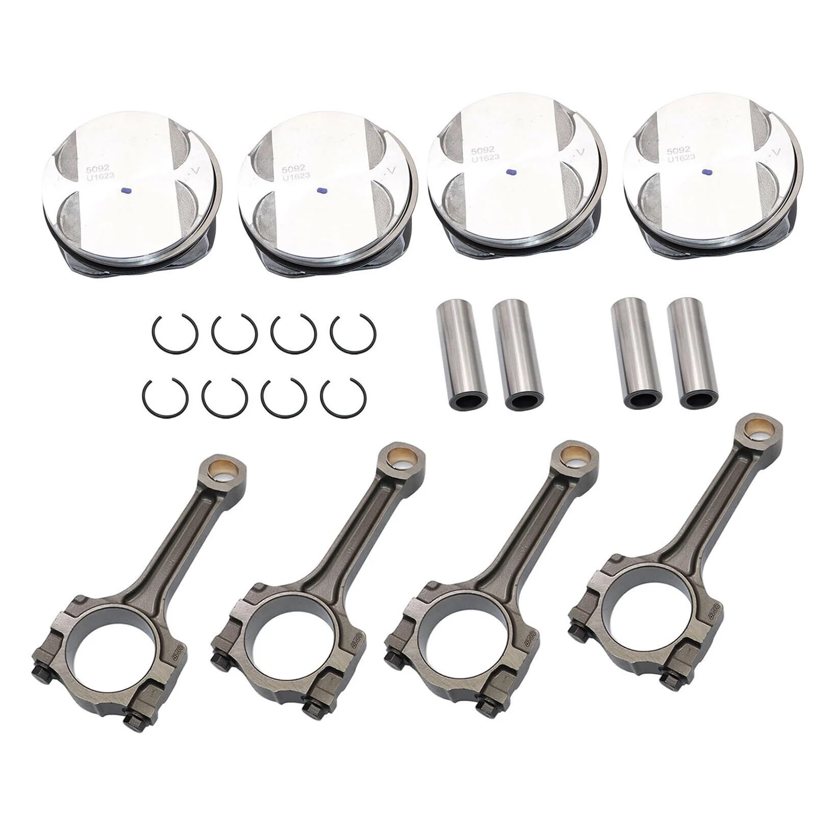 Set di pistoni forgiati Kit pistone e fasce elastiche motore da 4 pezzi e set biella per Chevy Captiva Cobalt Equinox HHR Impala 2.4L Ricambi auto