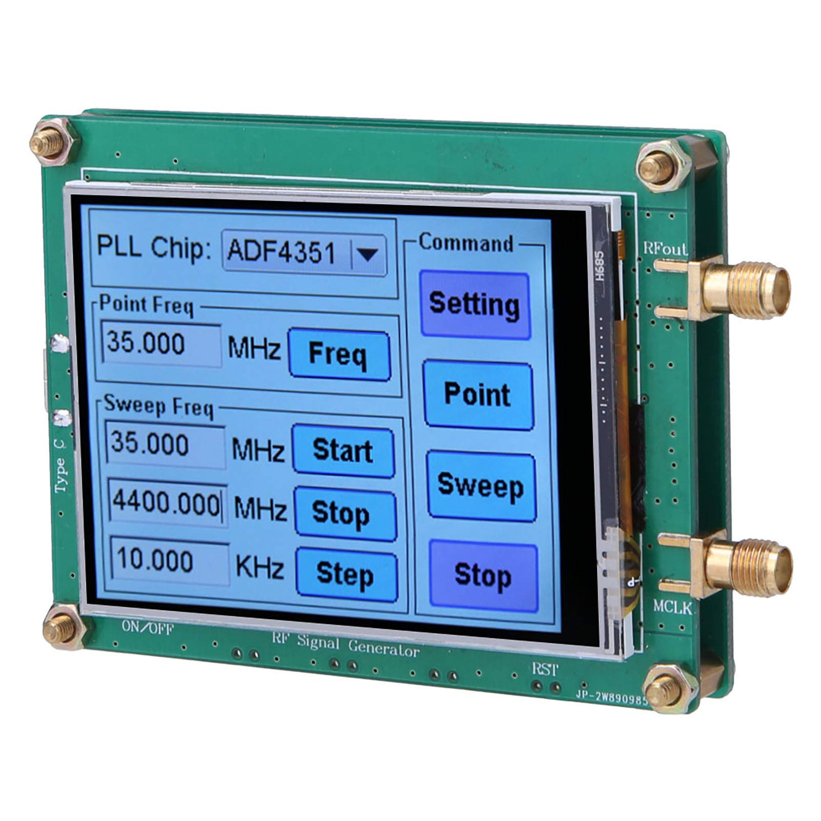 Walfront Generador de Señal de Barrido RF con Pantalla Táctil Completa, Generador de Señal RF, de Frecuencia con Control de PC, Salida Hembra SMA (ADF4351)