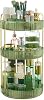 SONGMICS Makeup Organizer, 3-Tier Round Rotating Skincare Organizer Countertop, Customizable, Toiletries Vanity Organizer, Lazy Susan, Christmas Gift, Pale Green UJKA011C01