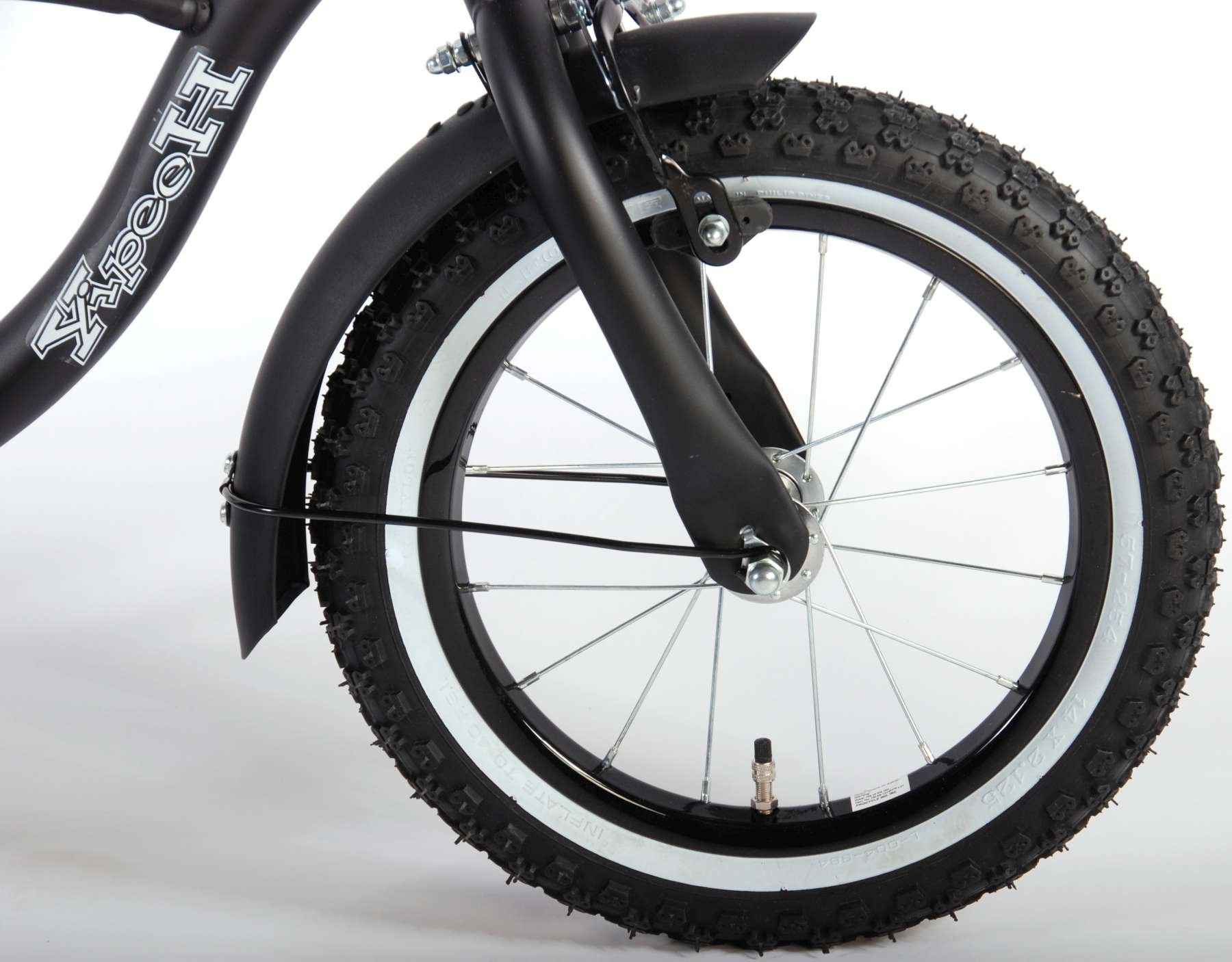 14 Zoll Fahrrad Qualitäts Kinderfahrrad mit Stützräder Bike schwarz matt 41401