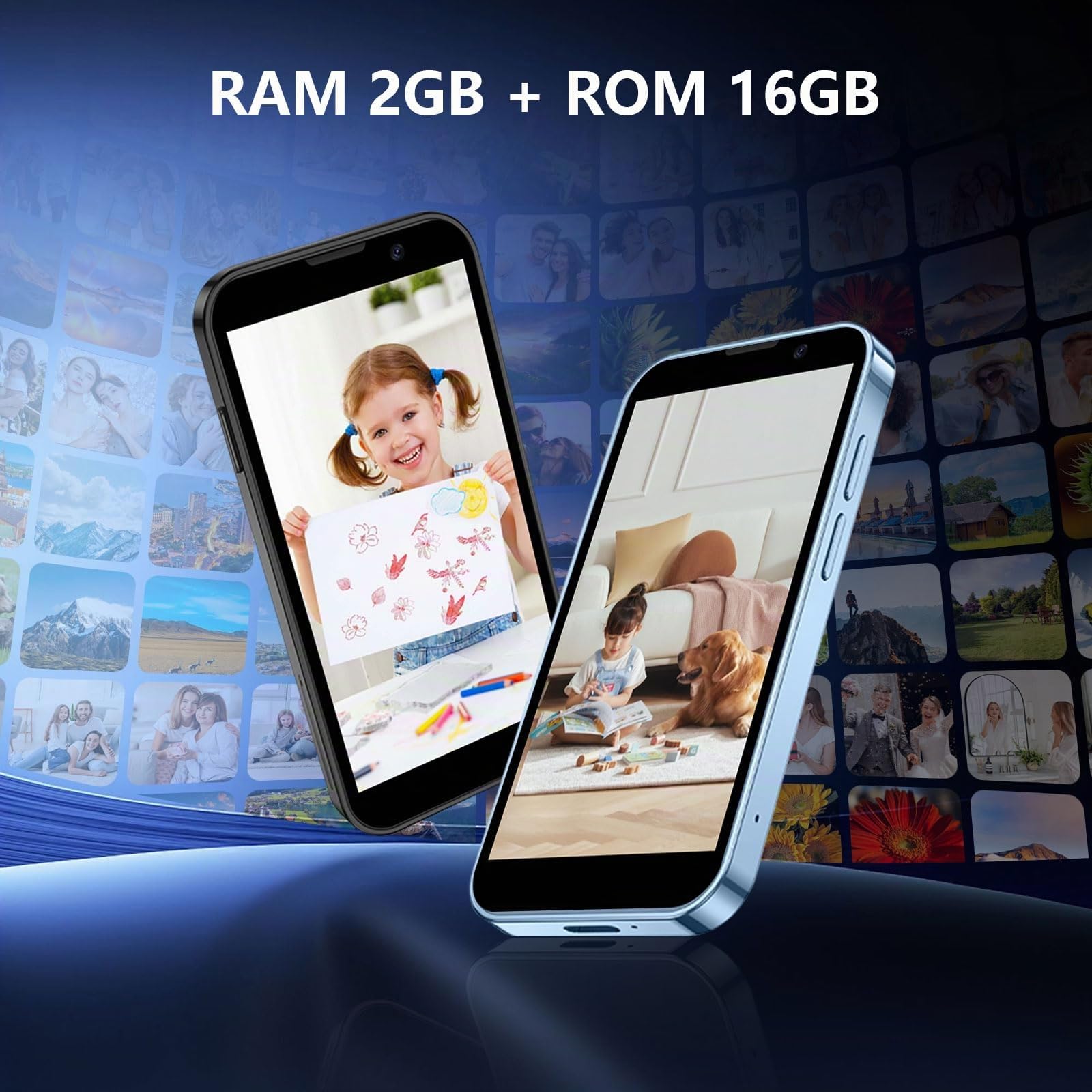 Mini smartphone con touch screen HD da 3,0", mini telefono Android sbloccato, riconoscimento facciale, Wifi, GPRS, corpo ultrasottile per bambini, cellulare con Quad-Core Rosa