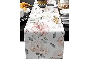 Charming Floral Spring Table Runner, Embellishing Your Table with a Touch of Elegance
