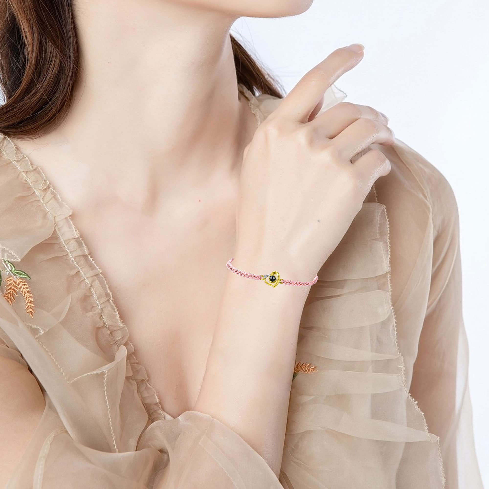Bracciale con foto personalizzata con foto all'interno Bracciale con foto a cuore personalizzato Bracciale con foto Braccialetti con ciondoli con foto personalizzate  36