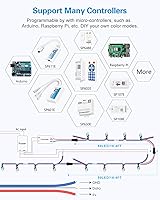 Vista 5 de ALITOVE WS2811 - Luz LED RGB digital difundida de 0.472 in, módulo de píxeles LED redondo direccionable individualmente IP68 impermeable DC 5V 50