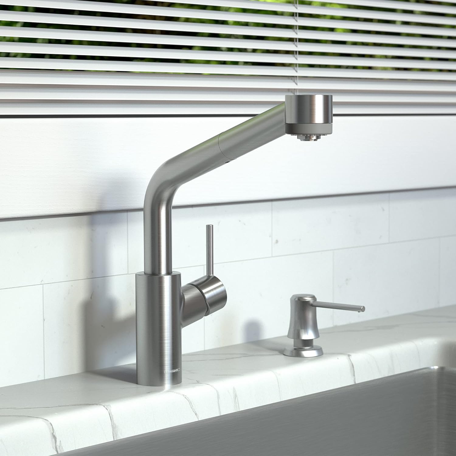 Rеvіеw Dіѕсоunt hansgrohe Talis S Premium Kitchen Faucet 1-Handle 13-inch Tall Pull Down Sprayer Wide Reach in Stainless Steel Optic, 04247800