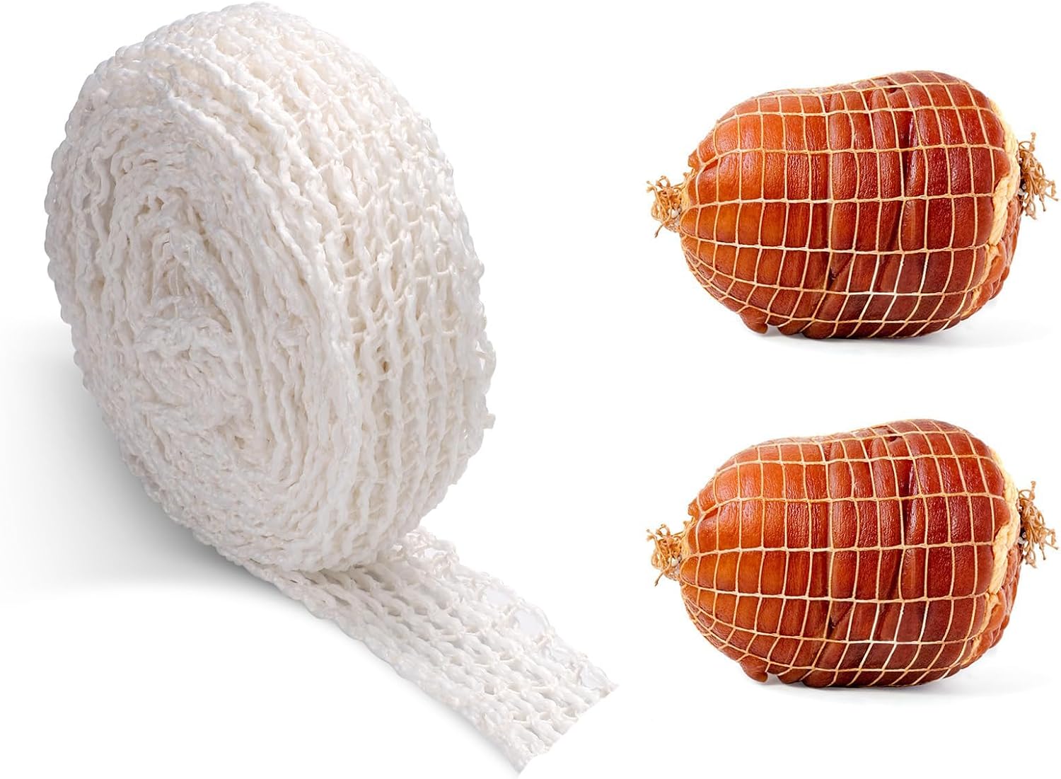 16.4ft Food Grade Meat Netting Roll - 18# Elastic Ham Sock Tube | Perfect for Sausage, Turkey, Bacon, Beef | Butcher & Kitchen Cooking Tool
