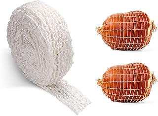 16.4ft Food Grade Meat Netting Roll - 18# Elastic Ham Sock Tube | Perfect for Sausage, Turkey, Bacon, Beef | Butcher & Kitchen Cooking Tool