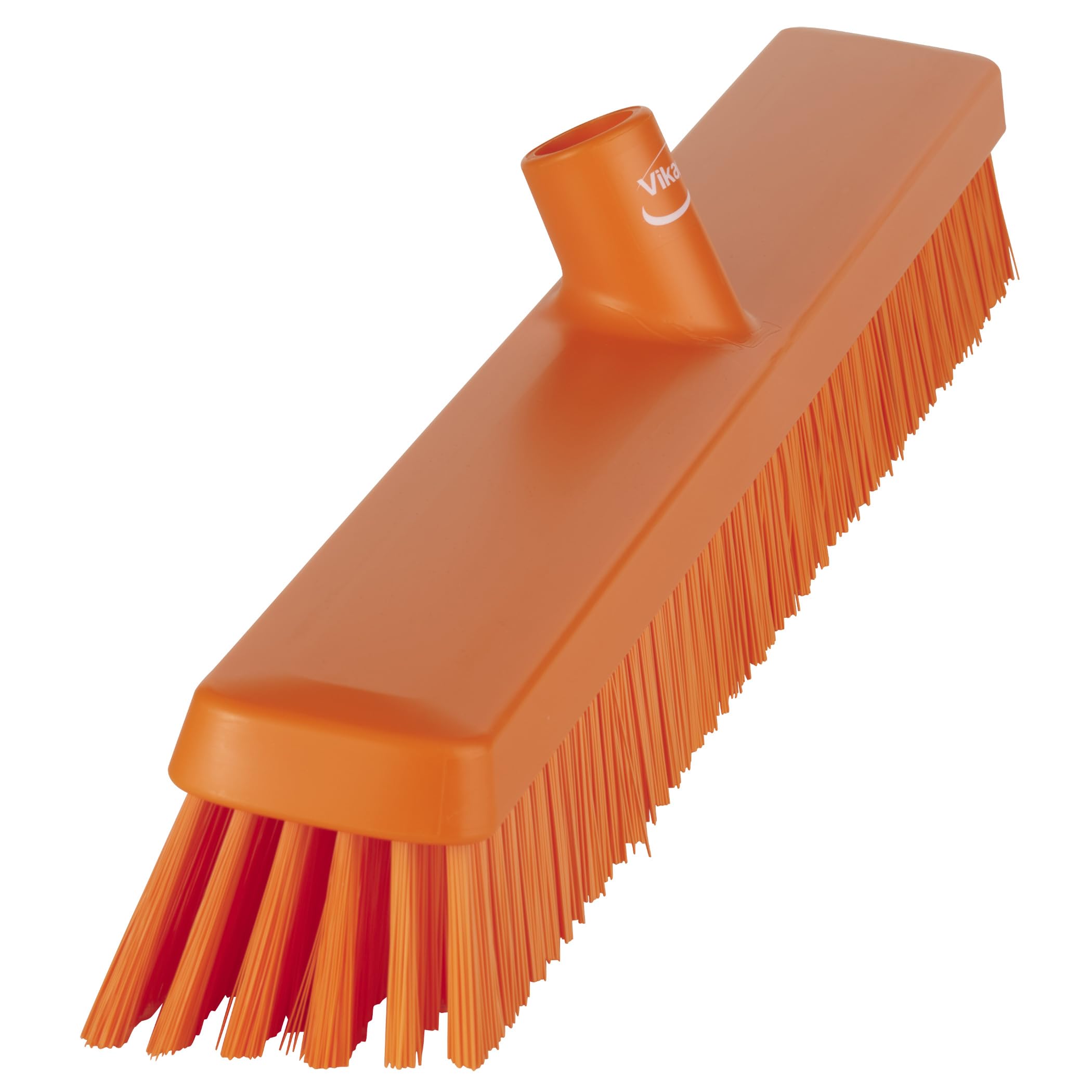 Vikan 31957 Escoba de Empuje Resistente de 24 Pulgadas, Suave/rígida, Naranja