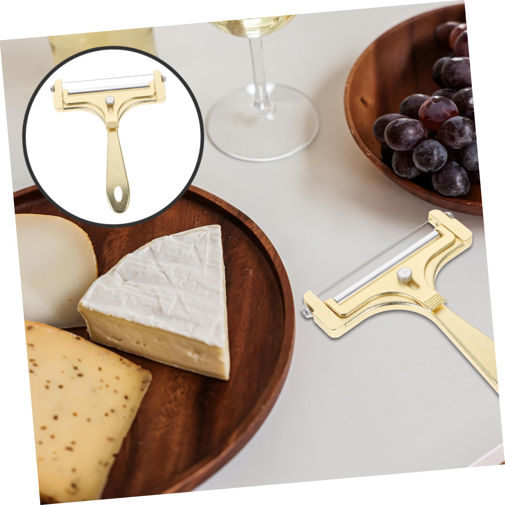 Cabilock 1Set Adjustable Wire Cheese Slicer Ergonomic Handheld Cheese Cutter for Slicing for Parties Dinner Tables Compact and Safe Cheese Cutting Tool